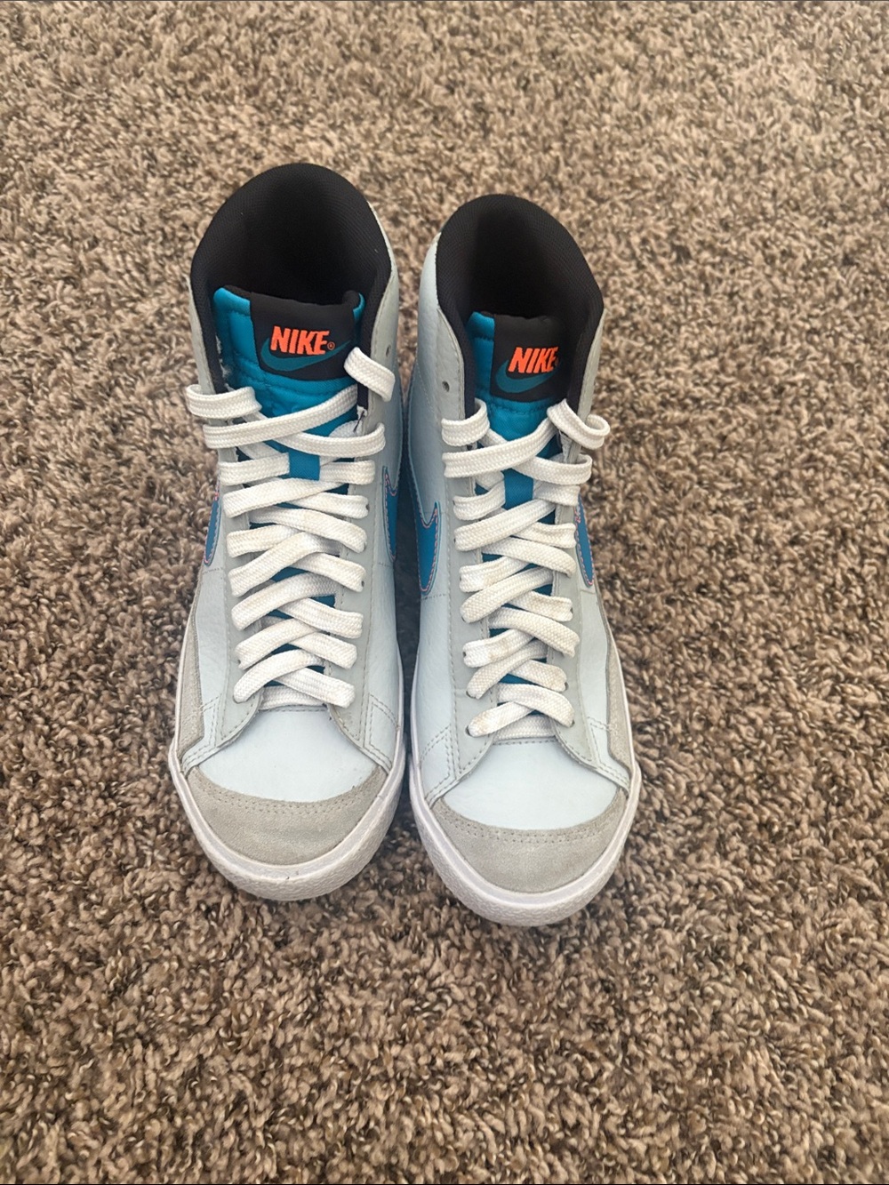 Nike Blazer Mid '77 GS Pure Platinum Laser Blue Orange